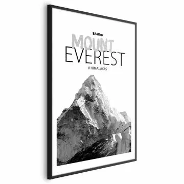 Plakat Mount Everest 21x30 cm z ramą czarną z marginesem