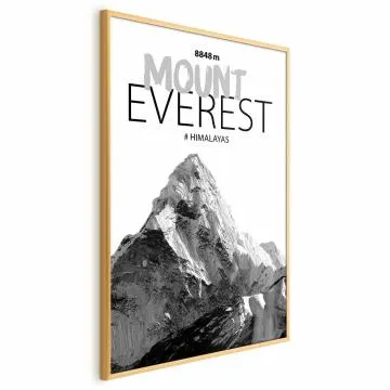 Plakat Mount Everest 21x30 cm z ramą złotą bez marginesu