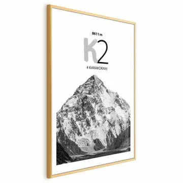 Plakat K2 21x30 cm z ramą złotą z marginesem