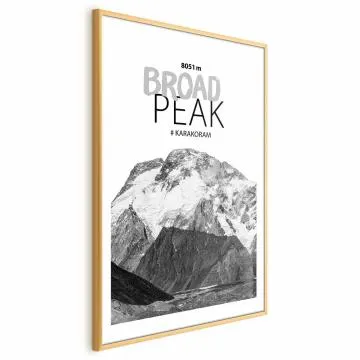 Plakat Broad Peak 60x90 cm z ramą złotą z marginesem