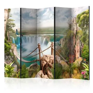 Parawan akustyczny Pejzaże 225x172 cm 5-częściowy beżowy