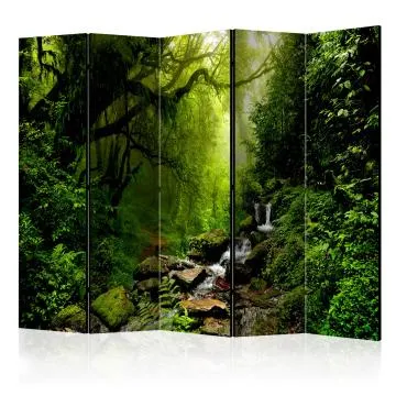 Parawan jednostronny Pejzaże 225x172 cm 5-częściowy zielony