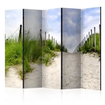 Parawan dwustronny Pejzaże 225x172 cm 5-częściowy biały