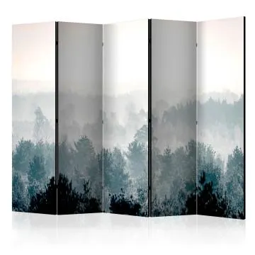 Parawan akustyczny Pejzaże 225x172 cm 5-częściowy czarny