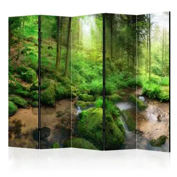 Parawan akustyczny Pejzaże 225x172 cm 5-częściowy zielony