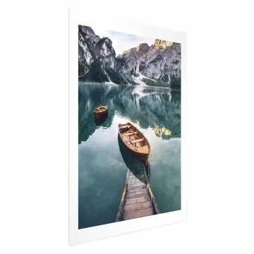 Plakat Łodzie w Dolomitach 60x90 cm bez ramy z marginesem