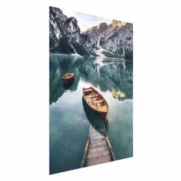 Plakat Łodzie w Dolomitach 21x30 cm bez ramy bez marginesu
