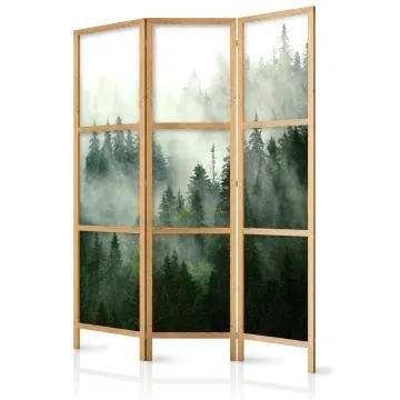 Parawan japoński Pejzaże 135x172 cm 3-częściowy zielony