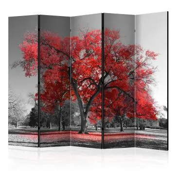 Parawan akustyczny Pejzaże 225x172 cm 5-częściowy różowy