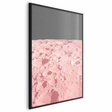 Plakat Różowy księżyc 60x90 cm z ramą czarną bez marginesu