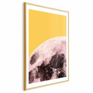 Plakat Słoneczny księżyc 60x90 cm z ramą złotą z marginesem