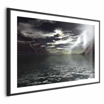 Plakat Burza 90x60 cm z ramą czarną z marginesem