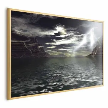 Plakat Burza 60x40 cm z ramą złotą bez marginesu