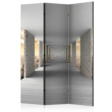Parawan dwustronny 3D 135x172 cm 3-częściowy szary