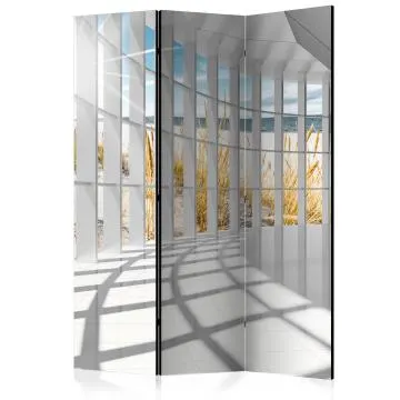Parawan dwustronny 3D 135x172 cm 3-częściowy szary