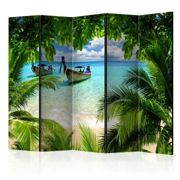 Parawan akustyczny Pejzaże 225x172 cm 5-częściowy zielony