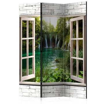 Parawan dwustronny Pejzaże 135x172 cm 3-częściowy szary