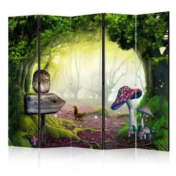 Parawan jednostronny Dla dzieci 225x172 cm 5-częściowy zielony