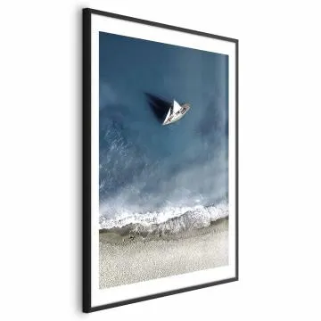 Plakat Jacht 40x60 cm z ramą czarną z marginesem