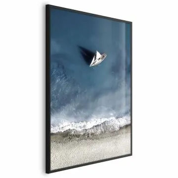 Plakat Jacht 60x90 cm z ramą czarną bez marginesu