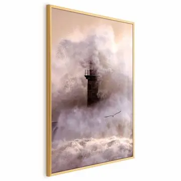 Plakat Sztorm 21x30 cm z ramą złotą bez marginesu