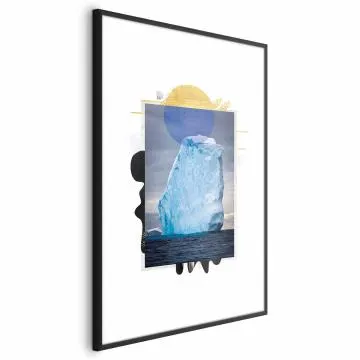 Plakat Góra lodowa 21x30 cm z ramą czarną z marginesem