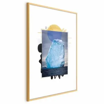 Plakat Góra lodowa 21x30 cm z ramą złotą z marginesem