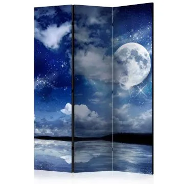 Parawan dwustronny Pejzaże 135x172 cm 3-częściowy niebieski