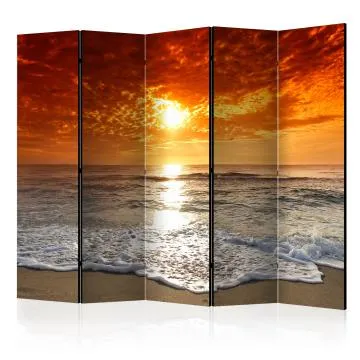 Parawan dwustronny Pejzaże 225x172 cm 5-częściowy brązowy