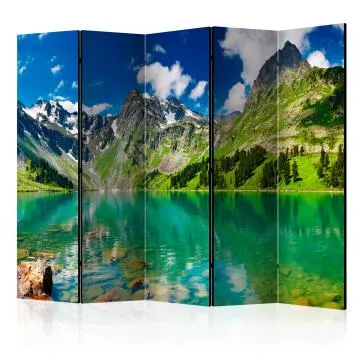 Parawan akustyczny Pejzaże 225x172 cm 5-częściowy zielony