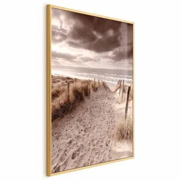 Plakat Odległa wydma 60x90 cm z ramą złotą bez marginesu