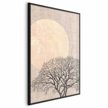 Plakat Poranna pełnia księżyca 40x60 cm z ramą czarną bez marginesu
