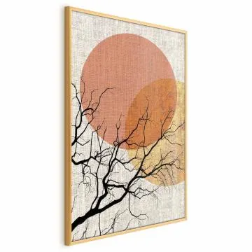 Plakat Podwójny księżyc 40x60 cm z ramą złotą bez marginesu