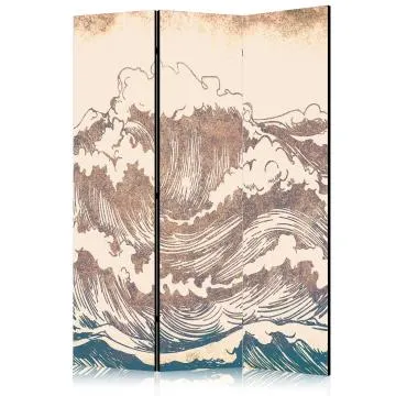 Parawan akustyczny Pejzaże 135x172 cm 3-częściowy beżowy