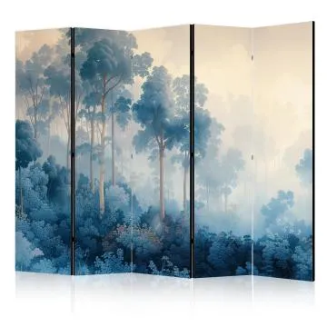 Parawan dwustronny Kwiaty 225x172 cm 5-częściowy beżowy