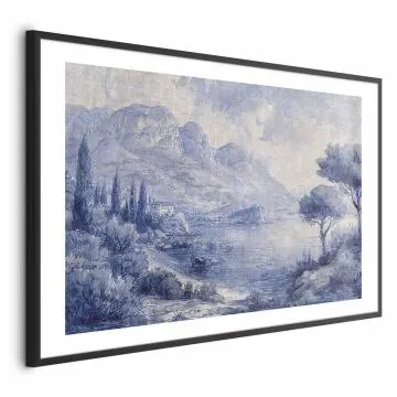 Plakat Niebieska zatoka 30x21 cm z ramą czarną z marginesem