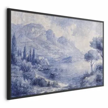 Plakat Niebieska zatoka 90x60 cm z ramą czarną bez marginesu