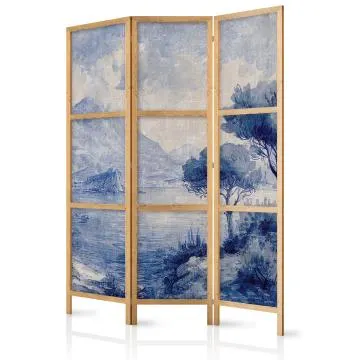 Parawan japoński Pejzaże 135x172 cm 3-częściowy szary