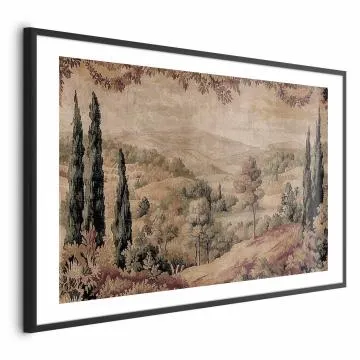 Plakat Śródziemnomorski krajobraz 40x60 cm z ramą czarną z marginesem