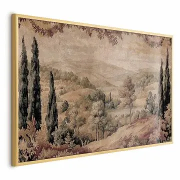 Plakat Śródziemnomorski krajobraz 60x90 cm z ramą złotą bez marginesu