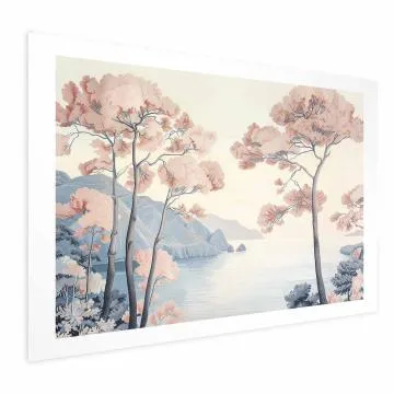 Plakat Ocean i drzewa 90x60 cm bez ramy bez marginesu