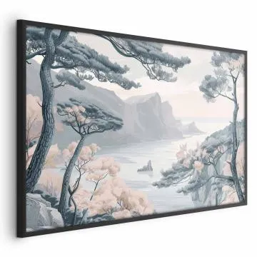 Plakat Błękitne wybrzeże 30x21 cm z ramą czarną bez marginesu