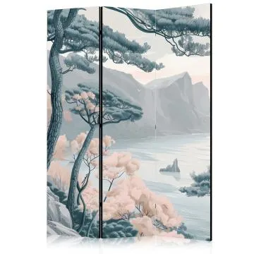 Parawan dwustronny Pejzaże 135x172 cm 3-częściowy szary
