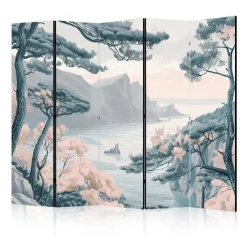 Parawan akustyczny Pejzaże 225x172 cm 5-częściowy szary