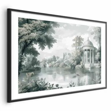 Plakat Pejzaż retro 60x40 cm z ramą czarną z marginesem