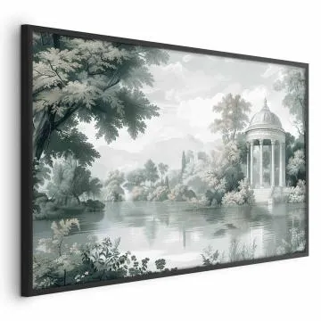 Plakat Pejzaż retro 60x40 cm z ramą czarną bez marginesu