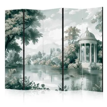 Parawan jednostronny Pejzaże 225x172 cm 5-częściowy szary