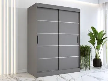 Szafa przesuwna MODUO COMFORT 150 antracyt z listwami