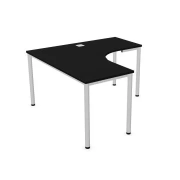 Biurko narożne EASY SPACE I-LEG LS 140x140cm czarne grafitowe