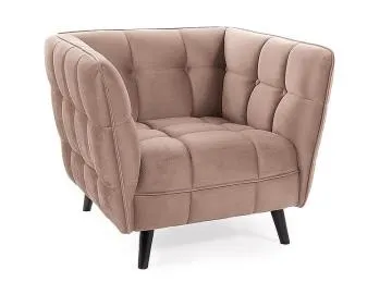 Fotel do salonu CASTELLO 1 VELVET ciemny beż/wenge